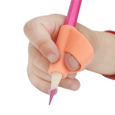 휴보그 바른 손글씨 연필 교정기, 1세트, 6색(핑크 형광 주황 하늘 파랑 보라)