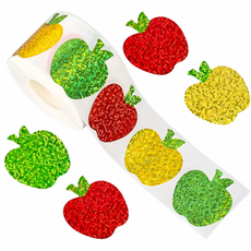 3색 사과 반짝이 스티커, 1개, 혼합(S6272) 250pcs