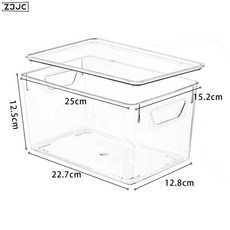 Z3JC 透明桌面收納盒亞克力零食書本積木玩具客廳廚房冰箱收納日常, 1個, 大號12個裝【帶蓋】:如圖