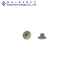 【銳禾】工廠直營 M2x2 沉頭/皿頭 十字槽 機械牙 鍍鎳螺絲100入組，適用於精密儀器組裝, 1個