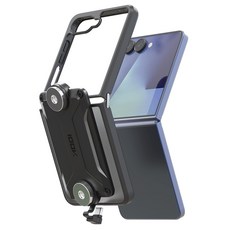 백케이 갤럭시 Z플립 오토바이 충전 자석케이스 핸드폰 거치대, Z플립3, 블랙