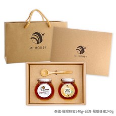 Mr.HONEY 蜂蜜先生 蜂蜜禮盒, 1個, 泰國龍眼蜂蜜240g+台灣龍眼蜜240g
