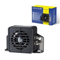 트럭 자동차 상용용 백업 경고 신호음 경보음 110dB 12-48v 대형 차량 밴 화물 중장비 반하오용 후진 경보음, NEW black alarm horn