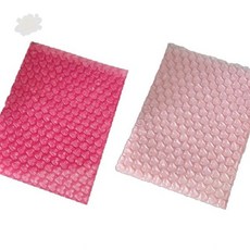 택배 포장 완충재 하트 무늬 분홍색 에어캡 뽁뽁이 봉투 파우치 선물 포장지 보호, 1개