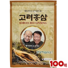 통아저씨 고려홍삼패드 100매 (한방 건강패드 홍삼파스 어깨 손목 허리 담 근육 관절), 20매x5팩, 1개