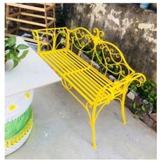 유럽스타일 야외 철제의자 라탄 주물 인테리어 북유럽, 옐로우