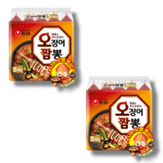 농심 오징어짬뽕 124g 10개입 쫀득하게 씹히는 오징어 건더기 짬뽕라면 총알배송