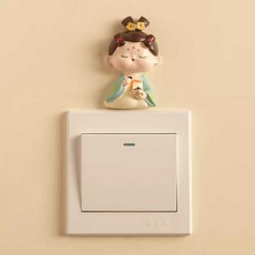 스위치커버 콘센트 커버 손때방지스위치커버 손때방지 보호, 1개, 바둑두는여성