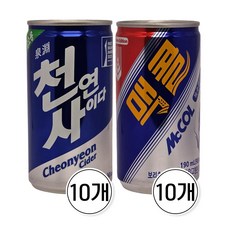 일화 미니캔 탄산음료 2종 10개씩(천연사이다+맥콜), 20개, 190ml