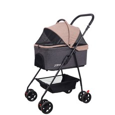 Jopet 輕量型可分離寵物推車，可上火車三鐵，毛孩外出旅行必備, 奶深灰, 1箱