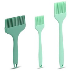 LELE LIFE 3가지 사이즈 실리콘 베이스팅 브러시 엑스트라 라지 내열성 페이스트리 브러시 스프레드 오일 버터 소스 마리네이드 BBQ 그릴 베이킹 주방 음식 요리용 (그린, 초록색