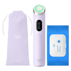 마미케어 펜타프라임 물광 모공 탄력 EMS 피부 마사지기 뷰티 디바이스 + 소독티슈 + 파우치, 퍼플, PT-0425