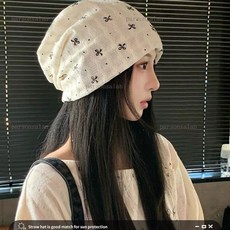 韓版大頭圍堆堆帽子女秋冬季寬鬆套頭帽顯臉小蝴蝶結透氣包頭帽