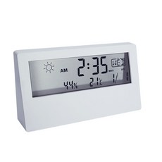 電子時鐘 溫度 濕度 日期 鬧鐘 貪睡 整點提醒, 透明款-電子鐘(白色), 1個