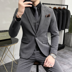 남자정장 남성용 수트 3피스코트+조끼+바지 정장세트 맨잇슈트 프리미엄 하객룩 면접 결혼식