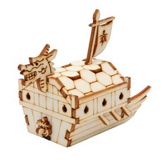 제오오스토어 아기거북선 조립완구 우드공예 나무모형 우드완구