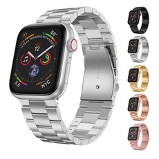 IMMUSE Apple Watch SE 6/5/4/3/2/1 一體式連接金屬錶帶, 42/44mm, 銀色