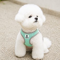 강아지 하네스 소형견 조끼형 가슴줄 편안한 착용감 산책용, 1개, 하늘색