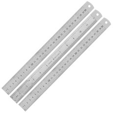 스텐레스 직자 300mm 철자 스틸자 A타입 30cm - 두께 0.35mm, 3개, 실버