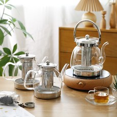 플라라 램프 인덕션 유리포트 주전자, 1개, 1.2L, 투명