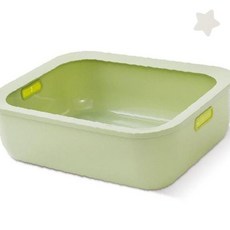 사각 테두리 오픈형 고양이 화장실 배변 용기 위생 관리 가정용 실내 반려묘 배설, 1개