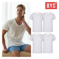 BYC BYC 남성 반팔 런닝 100% 순면 티셔츠 4매