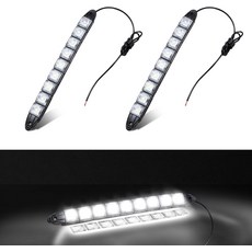 Wogomz 2PCS 9 LED 주행 스트립 라이트 밝은 12V 자동차 DRL 라이트 키트 스팟 포그 램프 트럭 SUV 차량용 방수 차량 클리어런스