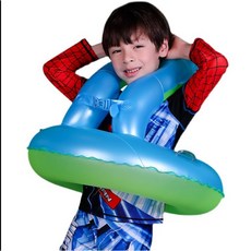 泳樂寶 二合一兒童游泳圈 防側翻防脫落 雙氣囊腋下浮圈 6P環保材質, 藍色,S(身高90-130）, 1個