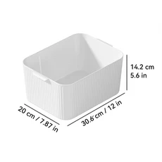 WORTHBUY 손잡이가 달린 다기능 플라스틱 보관함 데스크탑 정리함 음식 욕실 주방 캐비닛 보관 정리함, 03 L