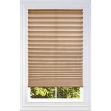 블라인드에비뉴 무선 접이식 커튼 창문 셔이드 주방 침실 드릴이나 도구 필요 없음 사슴색 크기 36W X 64L (창문 너비 19인치에서