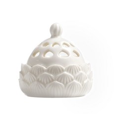 淨香爐 檀香爐 小香爐 盤香爐 點香爐 沉香爐 迷你小香爐袖珍指尖香薫爐陶瓷手爐傢用仿古個性擺件茶道配件鏤空, 1個, SKU01_顔色分類(白瓷透明釉款)