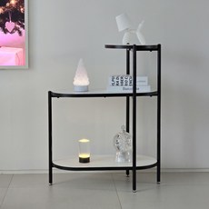 인블루 보프 미드센추리 3단 인테리어 진열 수납장, 블랙엣지