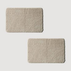 JAJU 촉감이보드라운욕실매트_60x40cm 2개_베이지 437862, 베이지