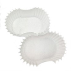 화이트 반찬컵 머핀컵(타원형) (에어프라이어코팅종이지), 1개, 소70x45,450p,White