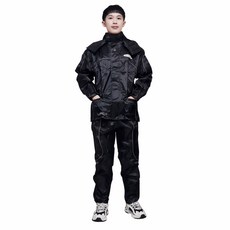 天龍牌 新重裝上陣F1 機車型風雨衣 防水尼龍PVC布料 高係數反光條 可拆卸雨帽, 黑色