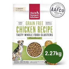 디어니스트키친 클러스터 그레인프리 치킨 애견 보양식 눈물 알러지 자연식 맛있는 강아지 사료, 2.27kg, 1개, 닭