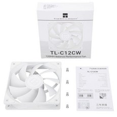 Thermalright 利民 TL-C12C 12公分PWM風扇 黑/白 雙色可選 高效靜音散熱, 白色版, 1個