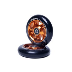 FREEDARE Scooter Wheels 100mm 프로 스턴트 스쿠터 교체 휠 ABEC 베어링 포함오렌지 2개 세트 174235, 골든 오렌지