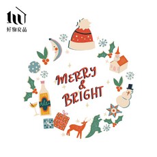 【好物良品】聖誕節無痕無膠可重複使用玻璃窗戶PVC抗UV靜電貼 - 無痕窗貼 抗UV玻璃貼 聖誕貼紙, 雪夜派對