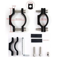 안테나볼 자동차 튜닝 깃발 부품 여행 자전거 장비 개조 차량용품, 범용형, 단독 검정색 파이프 클립 스탠드