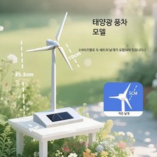 태양광 풍차 모형 아연 합금 전시 인테리어 소품 에너지, 2세트 태양광 회전 대풍차, 2세트