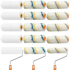 12 개 페인트 롤러 세트 페인트 롤러 페인트 롤러 폼 페인트 롤러 폼 페인트 롤러 커버 극세사 페인트 롤러 40 밀도 폼 노란색 및 파란색 면사 모조 양모