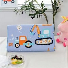 卡通乳牛兒童枕頭 柔軟舒適透氣可拆洗枕套 兒童房裝飾, S100-挖掘機