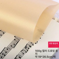 컬러 트레이싱지 트레싱지 용지 다꾸 스크랩북 공예, 1개, 16K 100g 베이지골드 20장