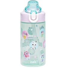 啵比小舖Zak Designs Sage款兒童吸管水壺 冷水瓶 防漏水設計 -多款可選, 1個, Gabby Cats 綠(sage), 綠(sage), 473ml