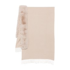 블루걸 페이크 퍼 트리밍 프린지 케이프