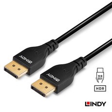 LINDY林帝 SLIM LINE DISPLAYPORT 1.4版公對公 大DP訊號傳輸線 支援8K60Hz, 1個, 1米=100公分(36461)