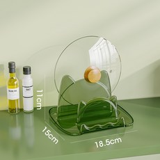 臺面坐式廚房鍋蓋架 免打孔菜板放置架 鍋鏟勺子多功能家用收納神器, 1個, 透綠