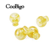 플라스틱 코드 토글 클립 투명 다채로운 로프 스프링 신발끈 파라코드 스트링, Yellow, 1개