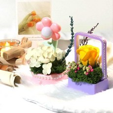 LED 꽃밭램프 만들기 DIY 패키지 무드등 조명 미술 활동 체험 세트 수량옵션확인, PA3297 바구니꽃밭램프 5개